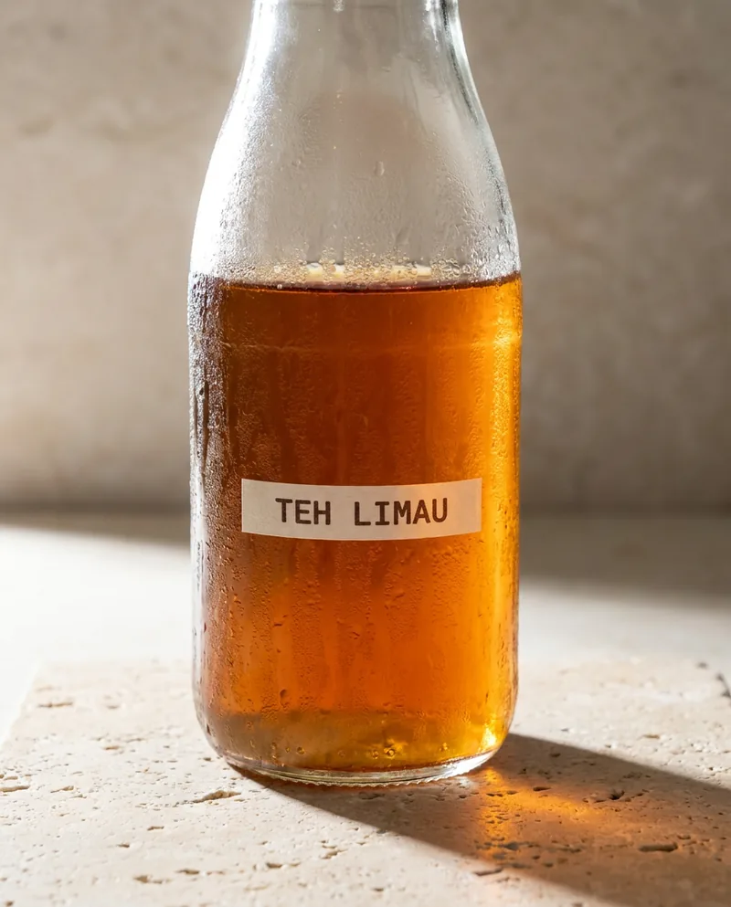 Bottled iced tea photographed against a dark ground