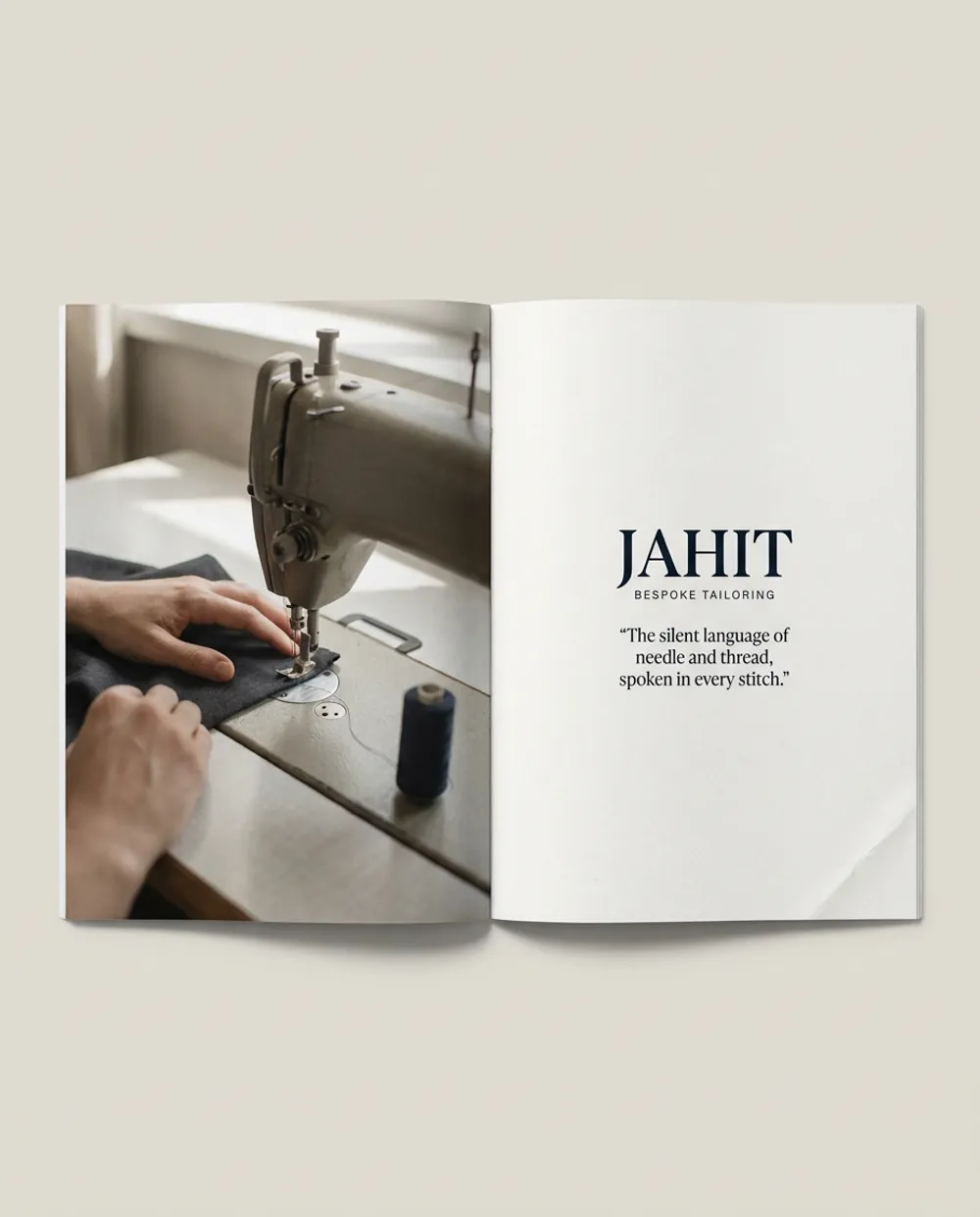 Magazine spread for a bespoke tailor
