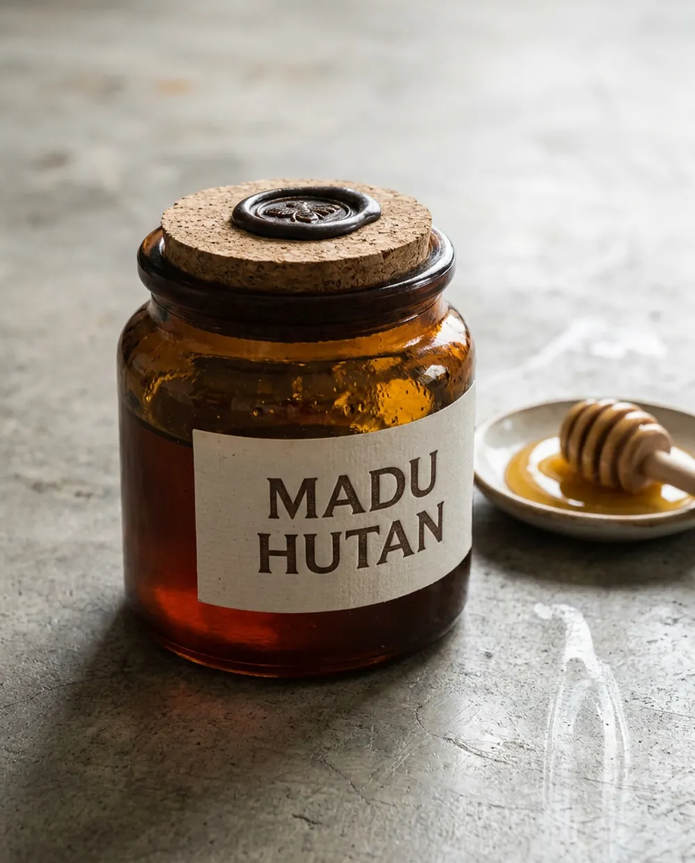 Packaging photograph of a honey jar