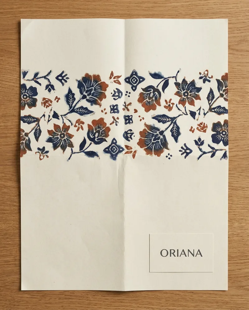 Repeating batik-inspired pattern for packaging paper