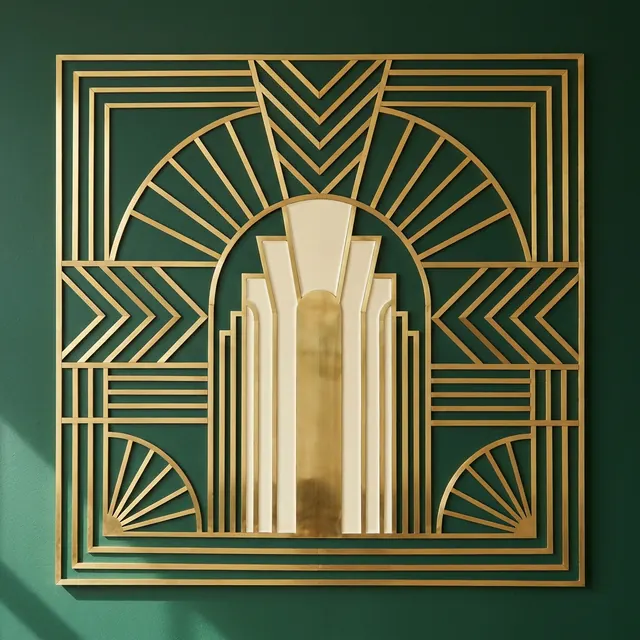[object Object] — Symmetry, stepped shapes and fine gold rules.