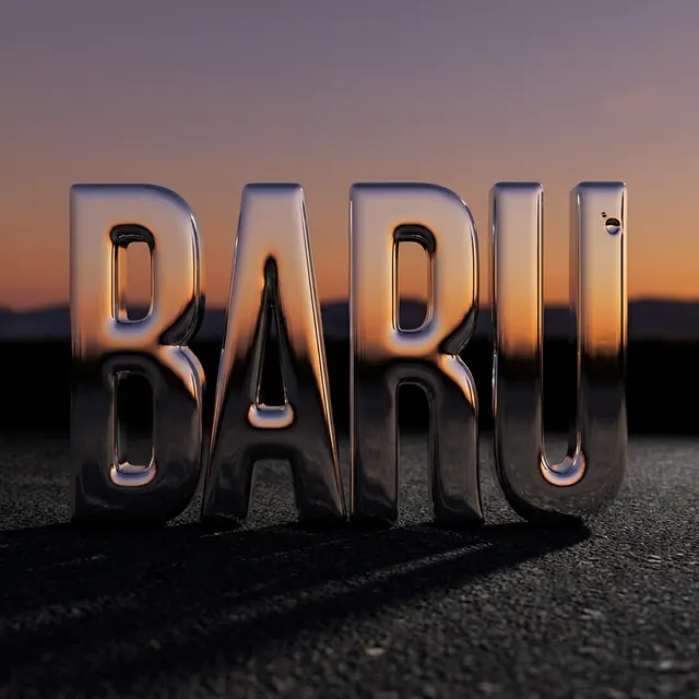 [object Object] — Words poured in polished metal, reflecting a sky.