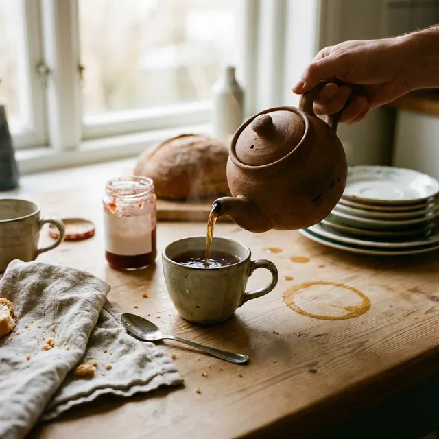 [object Object] — The product mid-life — held, poured, worn, used.