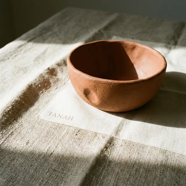 [object Object] — Linen, clay, stone and paper. Texture doing all the work.