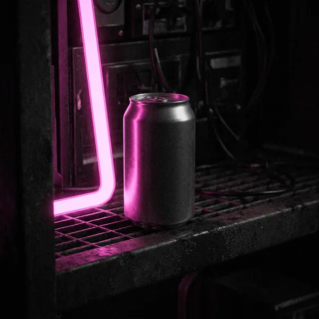 [object Object] — Near-black ground with one electric colour doing everything.
