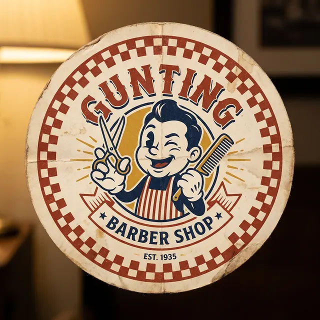 [object Object] — Vintage cartoon character, badges and aged paper. Full of personality.