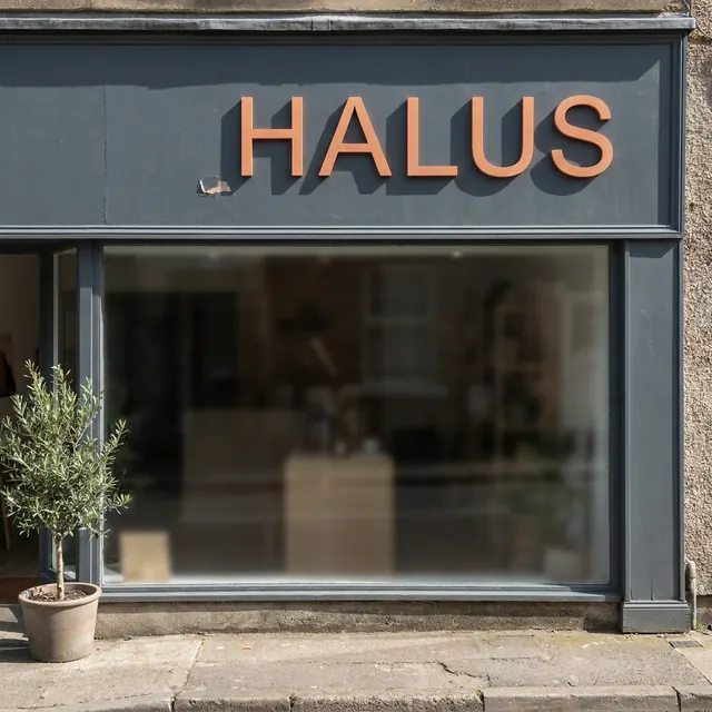 [object Object] — The mark on a real building, at real size.